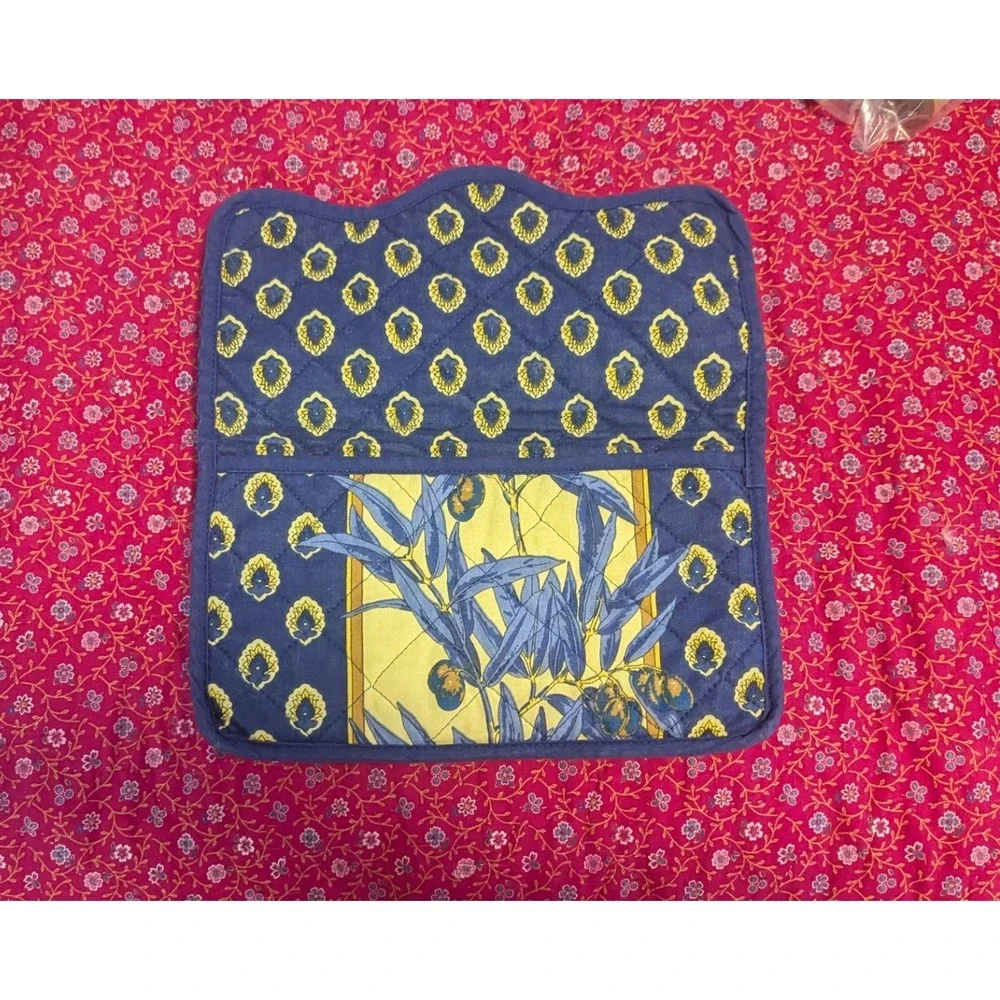VTG Vera Bradley Rare Maison Blue Provence Quilted Bag Checkbook Retired - Picture 3 of 6